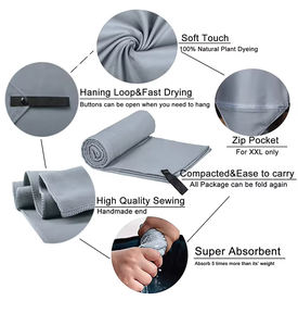 Toalla de Microfibra de Alta Calidad Personalizada, Moderna, de Color Sólido, Impresa, para Niños y Adultos, Antiarena, de Secado Rápido, para Viajes, Baño y Playa - Product Image 3