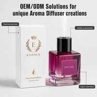 Diffuseur d'arômes ODIS 500 ml avec prise USB, machine à diffusion d'arômes en verre épais carré, 74 senteurs, hôtel, maison, bureau, fournisseur en gros