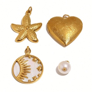 Pendentif Cœur en Acier Inoxydable Plaqué Or 18K pour Enfants et Femmes, Bijou de Plage Étanche, Charme Océanique Minimaliste - Product Image 5