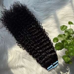 Extensions de cheveux Remy bouclés à double étirage en gros, ruban adhésif en technique, vendeurs de cheveux humains de haute qualité - Product Image 3