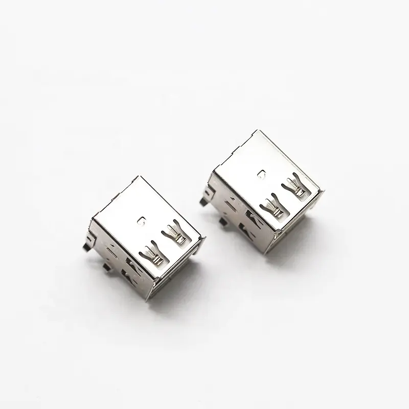 High quality connector USB Jack Replacement 4pin SMD Female Socket usb dual level right angle for data cable headers connector