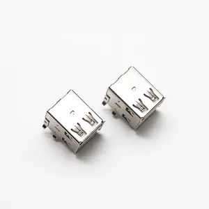 Free samples connector USB Jack Replacement 4pin SMD Female Socket usb dual level right angle for data cable headers connector