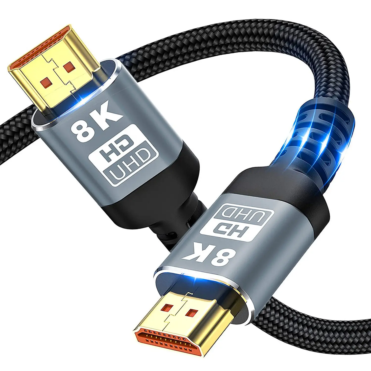 8K 60Hz HDMI 2.1 Kabel 1M 2M High Speed 48 Gbit/s geflochtenes HDMI Kabel PS5 Gaming Monitor