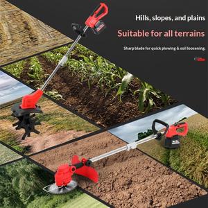 Micro-motoculteur multifonctionnel domestique à batterie lithium, tondeuse électrique, désherbeur, <span class=keywords><strong>scarificateur</strong></span> rotatif, outil de retournement et de desserrage du sol - Product Image 3