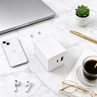 Pengisi Daya Dinding USB-A Tipe C Dual Port 20W 5V 3A 9V 2.25A 12V 1.8A Colokan EU untuk Tablet dan Ponsel Pengisi Daya Ponsel Pengiriman Cepat