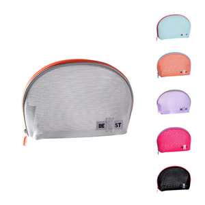 Bebelove Mesh Toiletry Bag Orange Gray Rectangle Portable Travel Storage Bag For Trip Makeup Lipstick - Product Image 4
