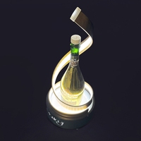 Support de présentation de champagne avec logo personnalisé, présentoir de bouteille lumineux à LED avec recharge pour discothèque, bar, service VIP
