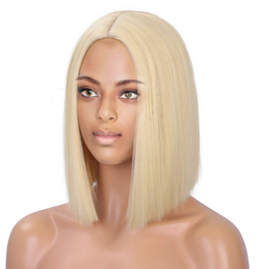 Pelucas Cortas Bob con Frente de Encaje Transparente al por Mayor <span class=keywords><strong>para</strong></span> Mujeres Negras, Encaje Suizo HD, <span class=keywords><strong>Cabello</strong></span> Humano Virgen Color 613 - Product Image 4