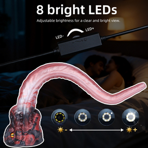 Dildo largo con forma de lengua de monstruo con cámara espía HD de 3MP a prueba de agua para exploración anal y vaginal en pareja, dildo anal de silicona suave. - Product Image 3