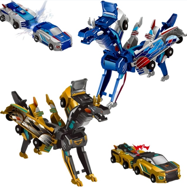 BJQ OEM Pegasus Transforming Robot Figure with Light & Sound ABS Plastic Educational Toys for Kids Ages 5-14