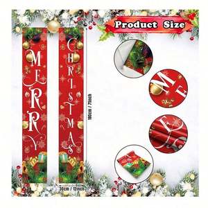 Letrero Navideño para Colgar en la Pared 2026, 100% Poliéster, Pancarta para Puerta de Halloween y Navidad con Diseño Personalizado - Product Image 6