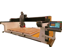 Scie à pont CNC 5 axes HMI pour la découpe et le meulage de pierre avec composants d'engrenage pour marbre et granit, facile à utiliser