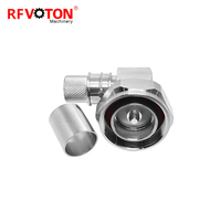 Konektor Crimp L29 7/16 Din Male Plug Sudut Kanan RA untuk Kabel WTR600 Tanpa Solder, Pengelasan RF Coaxial Coax EZ Connector Converter