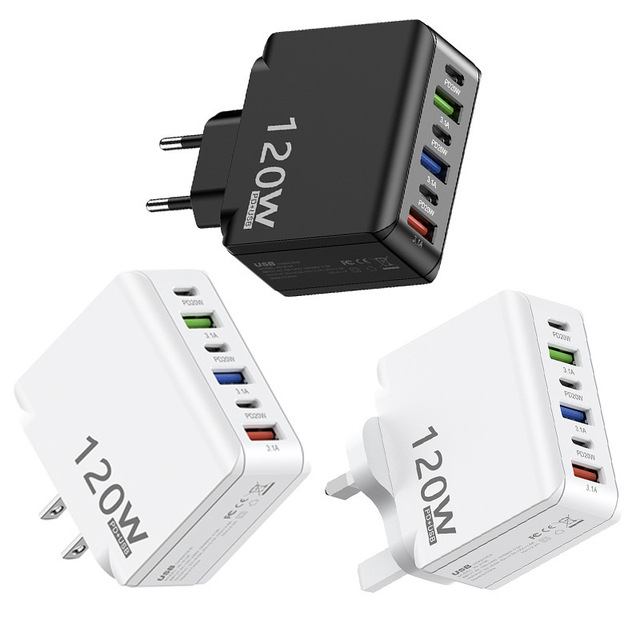 Gan Charger Travel Adapter Usb-c Super Fast Charger High Power 100w Type-c Fast Charging 4 Ports for White Black Oem