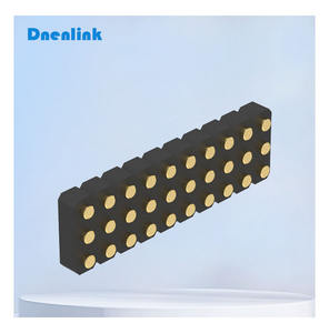 Denentechスプリングロードポゴピン<span class=keywords><strong>3mm</strong></span>メスH4.0mm金メッキ平面トリプル列ストレートSMTポゴピンコネクタ - Product Image 2