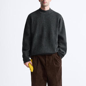 Pull-over en laine à manches longues col rond haut en tricot pour l'hiver pour hommes de créateur à logo personnalisé - Product Image 3