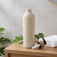 Vente en gros de flacons pompe en plastique PP écologiques de 400 ml, emballage cosmétique rond personnalisé avec logo, pour shampoing, soins de la peau, normes UE et US