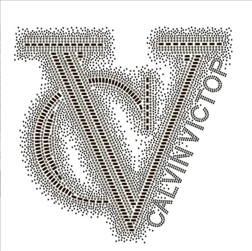 Logo strass personnalisé Conception de transfert de chaleur Correctif de modèle de strass Transfert de strass