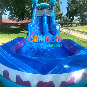 Trượt Nước Hot Bán Nhiệt đới Cây Cọ Thương Mại PVC Đá Cẩm Thạch Trẻ Em Bên Trò Chơi Màu Sắc Chính <span class=keywords><strong>Inflatable</strong></span> Trượt Nước - Product Image 1