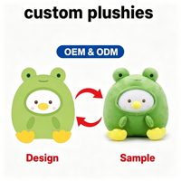 Peluche Canard de Noël Personnalisée Ultra Douce, Jouet en Peluche Canard avec Capuche pour Arbre de Noël, ODM pour la Vente au Détail des Fêtes