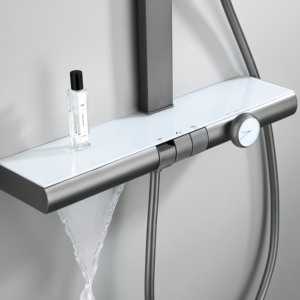 Juego de ducha de lujo personalizado OEM/ODM de latón para baño con efecto lluvia, mezclador de ducha para baño - Product Image 4