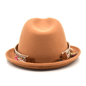 Nuovo arrivo in tinta unita autunno inverno caldo cappello di lana da uomo britannico cappello Fedora cappello a tesa piccola cappello in feltro per giocatore d'azzardo all'ingrosso - Product Image 3