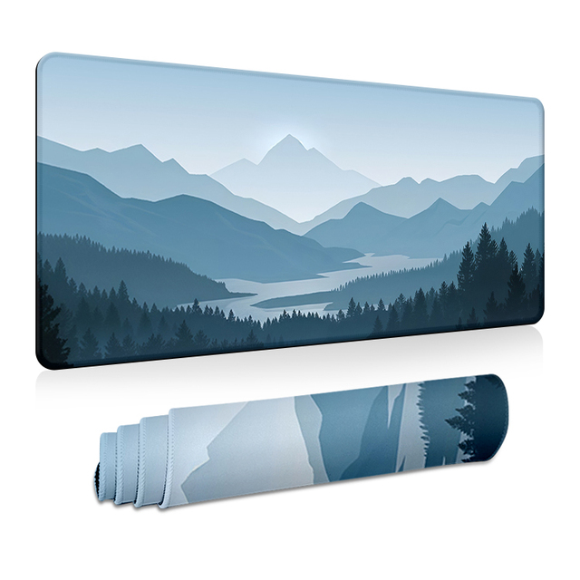 Factory Misty Blue Mountain Custom Size Fabric Natural Rubber MousePad Blank Mouse Pad Sheet Available for DIY Artwork Printing