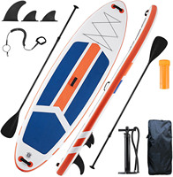 Planche de paddle gonflable avec 3 poignées et ailerons, planche SUP haut de gamme avec planche à pagaie large et stable pour tous les niveaux
