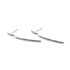 Aria Long Twist <b>Silver</b> Earring <b>Studs</b> - Product Image 1