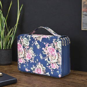 OEM Custom Portable 200 Slot Oxford Pencil <b>Case</b> & Cosmetic Bags 2024 Brush Holder Vanity <b>Makeup</b> Organizer Zipper Closure - Product Image 3