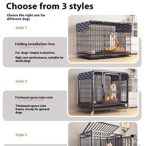 JXD kandang anjing sedang hingga besar dalam ruang luar ruang kandang anjing dengan Toilet pagar hewan peliharaan khusus fabrikasi logam lembaran Corgi Chai anjing - Product Image 3