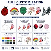 Écussons brodés personnalisés d'animaux de dessin animé, à thermocoller ou à coudre, pour vêtements d'enfants, chapeaux, sacs et accessoires vestimentaires