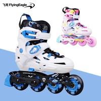 Patins à roulettes pour enfants Flying Eagle Nadia, chaussures fantaisie pour débutants, patins à fleurs plats pour garçons et filles, taille réglable en cinq tailles
