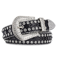 Ceinture large réglable Y2K Punk Rock avec clous en strass, en similicuir clouté, tendance unisexe pour hommes et femmes