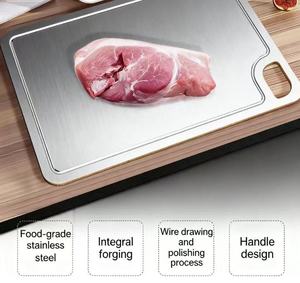 Thực Phẩm Cấp 201 Thép Không Gỉ Hai Mặt J Phong Cách Thớt Hội Đồng Quản Trị Cho Nhà Sử Dụng Trong Cắt Thịt Và Rau - Product Image 4