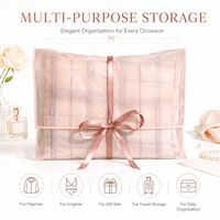 Sac cadeau en organza avec nœud en ruban, semi-transparent, rose poudré, emballage pour vêtements, tricots, écharpes, cadeaux, rangement