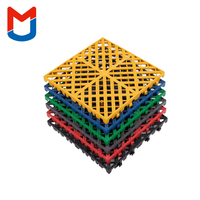Dalles de sol antidérapantes multicolores en PP de qualité industrielle MJ pour lavage de voitures, ateliers et usage intérieur, design graphique 3D