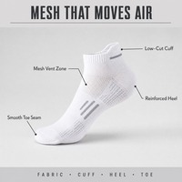 Chaussettes de basketball basses blanches personnalisables avec zone ventilée en maille, pour le sport, la course sur tapis roulant, jeunesse, écologiques, vente en gros