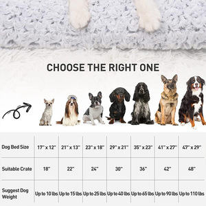 Lit pour chien en velours rose ultra doux, rectangle, fausse fourrure, lavable à la main, tapis moelleux et confortable - Product Image 5