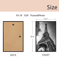 Cadre photo mural en plastique noir avec impression par transfert thermique, logo personnalisé Homco, taille rectangulaire, galerie d'affichage