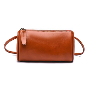 Sac à bandoulière en cuir véritable pour femme, style rétro européen et américain haut de gamme, étanche avec fermeture éclair, idéal pour l'été - Product Image 5