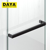 Cabine de douche de luxe noire en verre trempé, cabine de douche d'angle carrée pour salle de bain