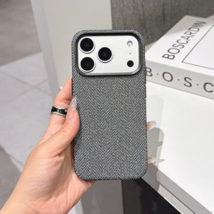 Étui de téléphone magnétique à texture tissée pour iPhone 18 17 16 15 Pro Max avec coque de protection antichoc et surface en tissu antidérapant - Product Image 2