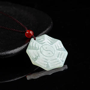Colgante de Jadeíta Natural de Myanmar con los Cinco Elementos y los Ocho Trigramas, Estilo Chino, con Certificado de Tasación HJ56 - Product Image 2