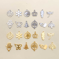 Pendentifs en forme de petit cœur en acier inoxydable imperméable plaqué or 18 carats PVD pour la fabrication de bijoux