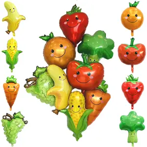 야채 과일 호일 풍선 애플 바나나 풍선 키즈 생일 파티 장식 알루미늄 호일 풍선 글로브