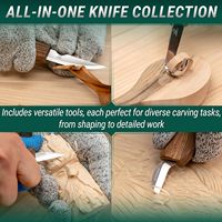 Kit de sculpture sur bois BeaverCraft Deluxe S18X, lames en acier à haute teneur en carbone, ensemble de 9 pièces (ou 8 pièces) pour la sculpture au couteau