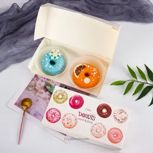 Manufacture Cheap Eco Friendly Disposable Cardboard Small Donut Dessert Candy Box Custom Mochi Donut Boxes