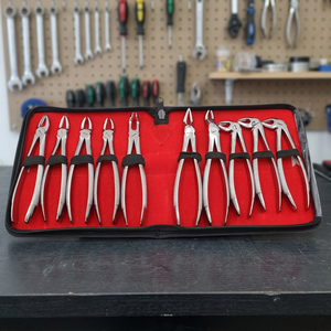 Ensemble de pinces orthodontiques dentaires 10 pièces en acier inoxydable, forceps d'extraction, kit d'instruments manuels pour usage dentaire, certifié CE Classe I - Product Image 2