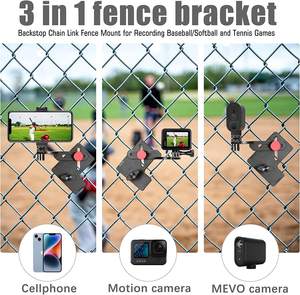 Caméra d'action personnalisée Support de téléphone Support de clôture <span class=keywords><strong>pour</strong></span> GoPro <span class=keywords><strong>iphone</strong></span> DJI <span class=keywords><strong>Osmo</strong></span> Insta360 Baseball Softball Tennis Training Recording - Product Image 2